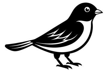 chirpy bird vector silhouette illustration