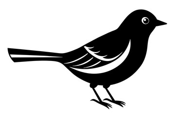 chirpy bird vector silhouette illustration