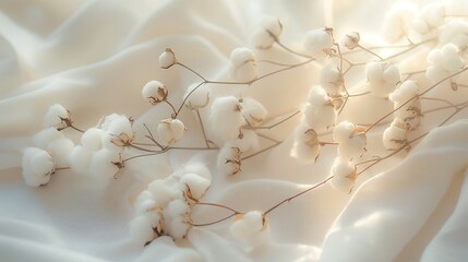 cotton flowers on a white background