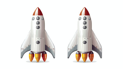 Space metal rocket or launching spacecraft template