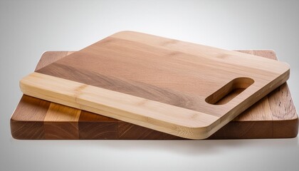 wooden cutting board on transparent background