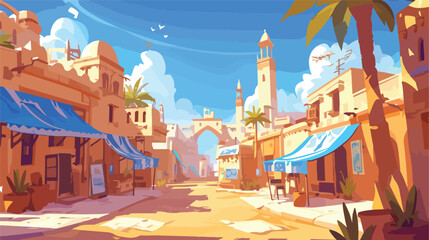 Street of a middle eastern or arabic city on a sunn