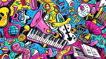 Doodle art music, Creative music background