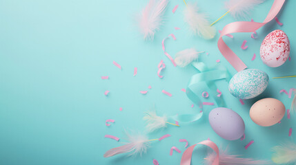 ester egg on blue background