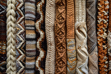 Collection of Elegant Earth-tone Knitted Patterns: From Simple to Complex Design