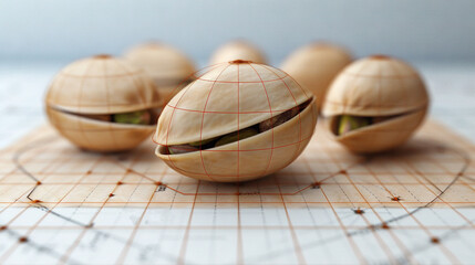   Close-up of food on cutting board with additional food items