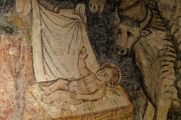 Naklejka premium The Nativity scene. La crèche de la Nativité. Italie