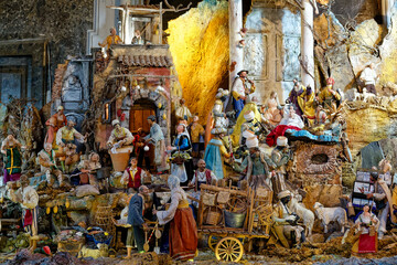 The Nativity scene. La crèche de la Nativité. Italie