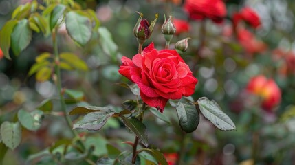 A red rose as a backdrop