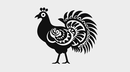 Fototapeta na wymiar Stylized turkey silhouette graphic logo template ve