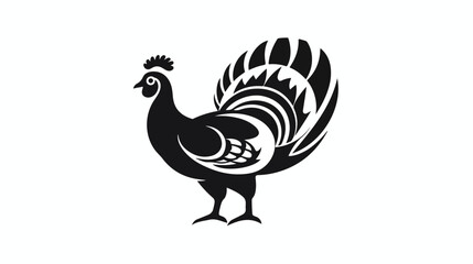Stylized turkey silhouette graphic logo template ve