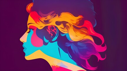 colorful design. Pink, yellow, purple, blue and other rainbow colors. Concepts of beauty and feminine Abstract background wallpaper