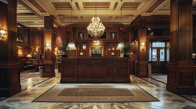 Classic hotel lobby