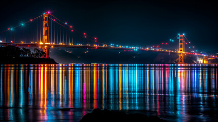 Night view of the Golden Gate Bridge