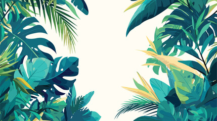 Fototapeta na wymiar Summer paradise background with exotic palm tree br