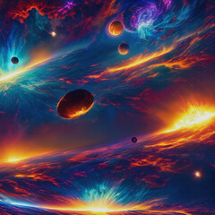 Space, planetary disaster in space, background image