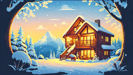 Fototapeta premium house in the forest