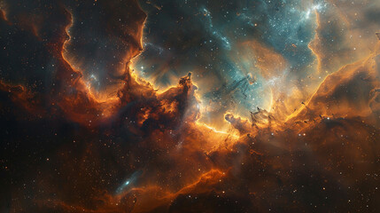 Mystical Photo of a Nebula's Enigmatic Beauty Capturing the Mysteries and Wonders of Deep Space in...