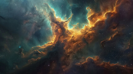Fototapeta premium Mystical Photo of a Nebula's Enigmatic Beauty Capturing the Mysteries and Wonders of Deep Space in Stunning Detail