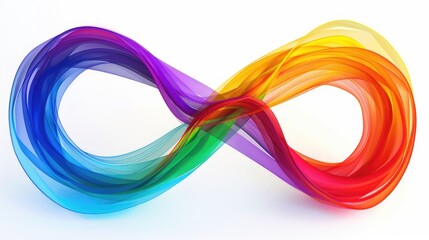 Celebrate Autistic Pride Day with a vibrant rainbow infinity symbol representing autism awareness in a colorful spectrum The rainbow gradient forms the shape of the infinity sign a powerful