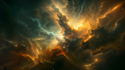 Fototapeta premium Mystical Photo of a Nebula's Enigmatic Beauty Capturing the Mysteries and Wonders of Deep Space in Stunning Detail