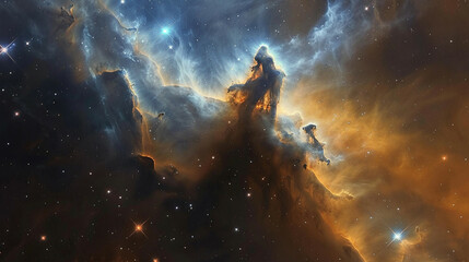 Mystical Photo of a Nebula's Enigmatic Beauty Capturing the Mysteries and Wonders of Deep Space in Stunning Detail