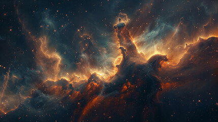 Fototapeta premium Mystical Photo of a Nebula's Enigmatic Beauty Capturing the Mysteries and Wonders of Deep Space in Stunning Detail