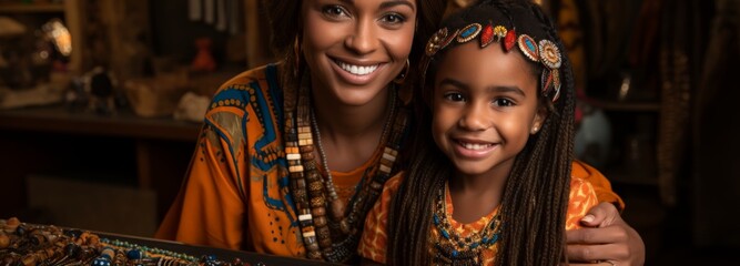 Obraz premium Joyful African-inspired Fashion Portrait