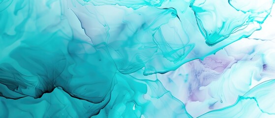 classy light turquoise banner featuring colorful alcohol ink art abstract background wallpaper