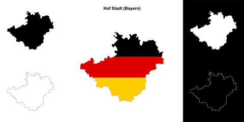 Hof Stadt (Bayern) blank outline map set