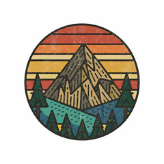 Mountain illustrator for t-shirt prints