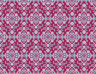 Artistic ornate orient seamless pattern. Arabic line ornament with geometric floral asian organic shape motif.