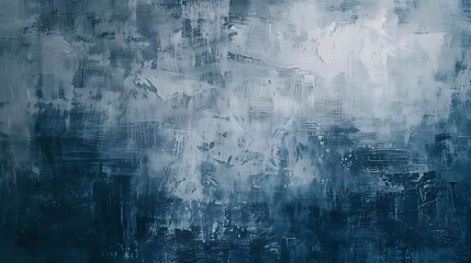 Abstract blue and white painting.