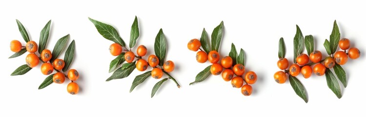 sea buckthorn isolated on white background