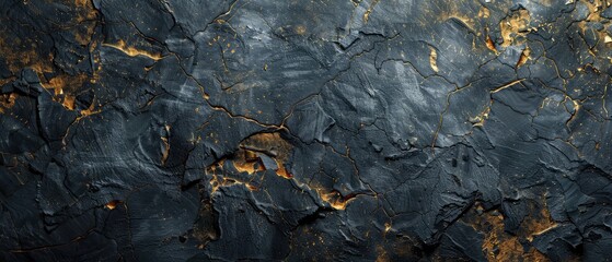 Obraz premium abstract stone grain background in sapphire gold charcoal color with copy space for text