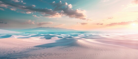 Obraz premium landscape and sky evolving with teal lavender cream color