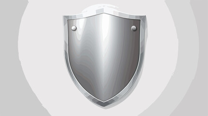 Template of silver metal security shield realistic