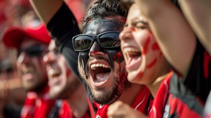 Obraz premium Faces of Fury: Fans Fuel the Tournament's Fire (Passion, Excitement)