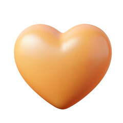 3 d rendering of a volumetric peach heart isolated on a white background