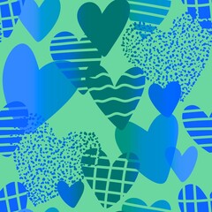 Valentines hearts seamless retro pattern for wrapping paper and fabrics