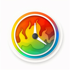 Obraz premium Colorful Clock on White Background