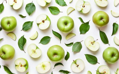 apples isolated on white background set