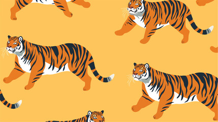 Tiger pattern. Seamless repeating background with e