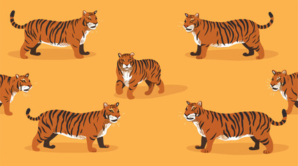 Fototapeta na wymiar Tiger pattern. Seamless repeating background with e