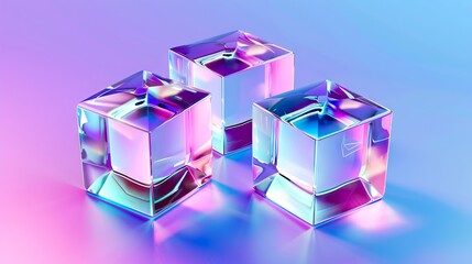 A colorful abstract image of a glass cube.