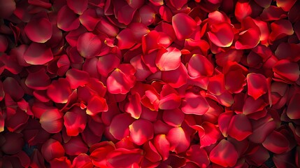 Red rose petals on a black background.