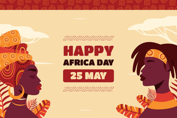 Flat africa day celebration background design