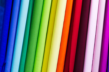 Cloth bolts stacked