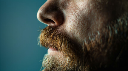 Obraz premium A man's nose with visible long strands of hair. It showcases the importance of personal grooming.