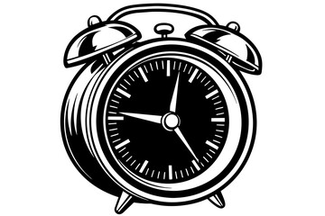 alarm clock vector silhouette illustration 